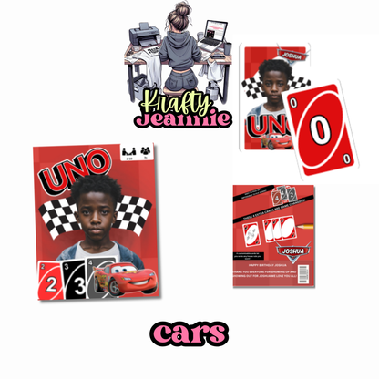CUSTOM PERSONALIZED Uno Card Game Cards, Custom Full Deck of Cards For Friend or Family Game Night any theme or characters can be included