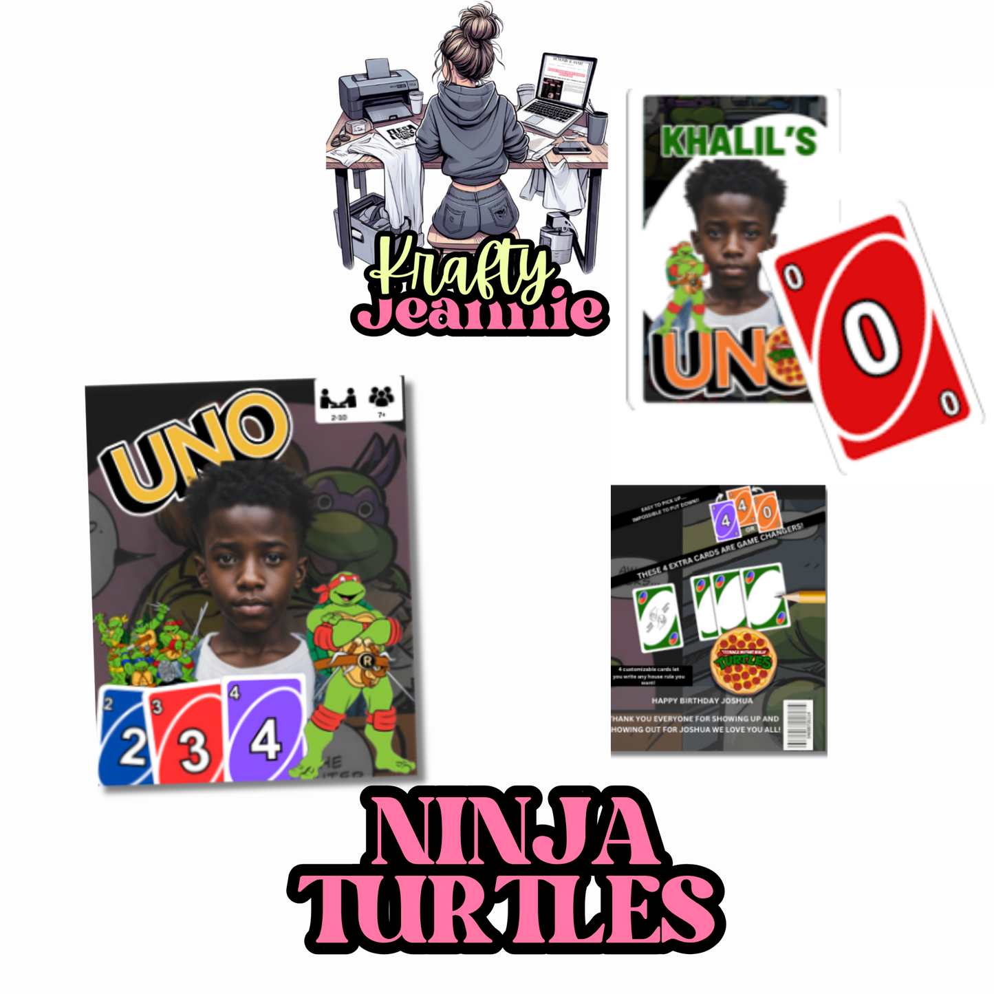 CUSTOM PERSONALIZED Uno Card Game Cards, Custom Full Deck of Cards For Friend or Family Game Night any theme or characters can be included