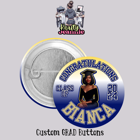 Graduation Custom Photo Button Pins - Graduation Favors