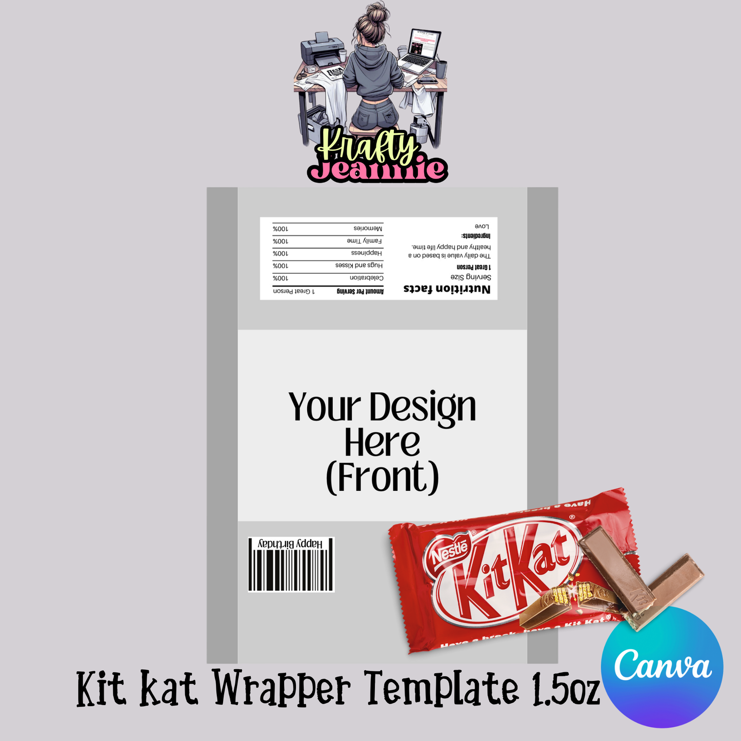 Editable kitkat Canva Template