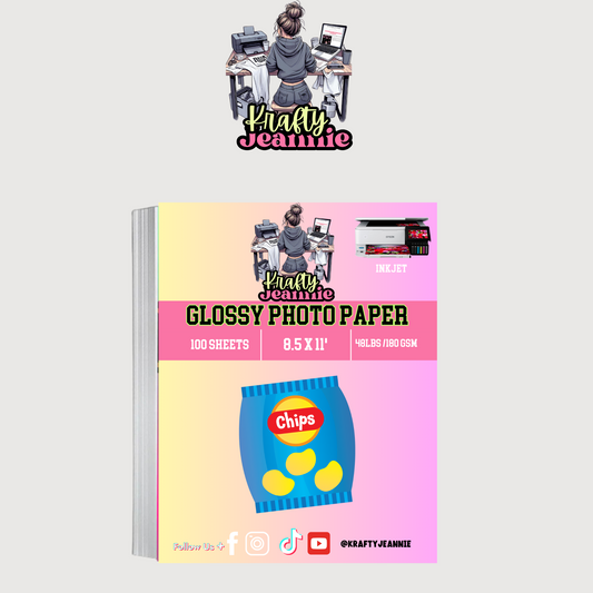 Glossy Inkjet Photo Paper | 8.5x11 Inches | 100 Sheets 48lbs