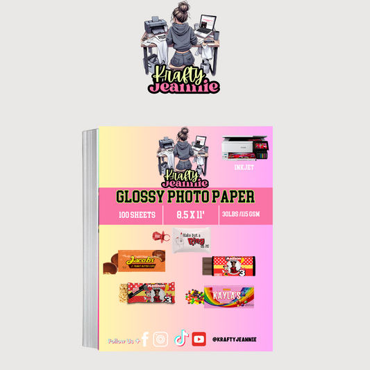 Glossy Inkjet Photo Paper | 8.5x11 Inches | 100 Sheets