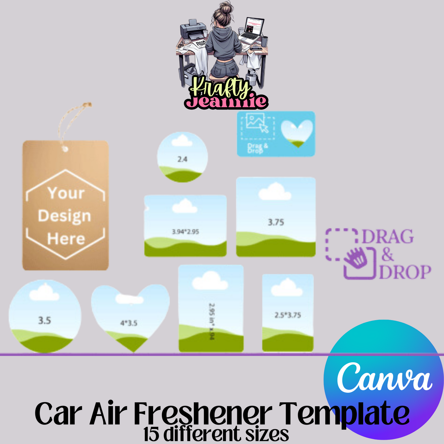 Car Air Freshener canva Template