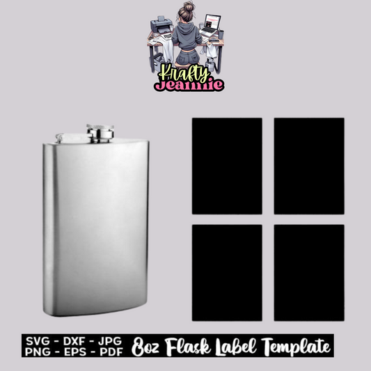 8oz Flask Template, Flask Label Template