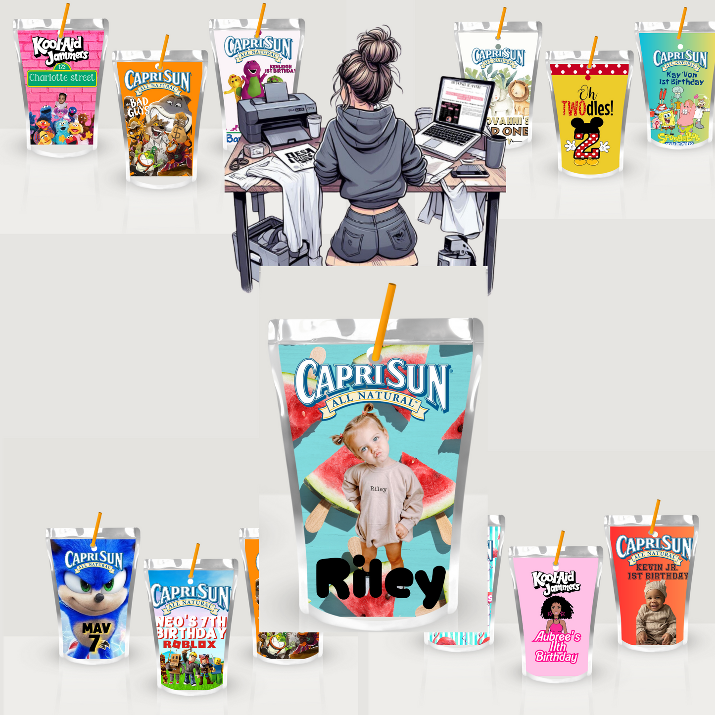 Caprisun Customized, Caprisun Juice, Custom Party Caprisun, Caprisun Labels, Caprisun Birthday Party, Caprisun Labels, Birthday items