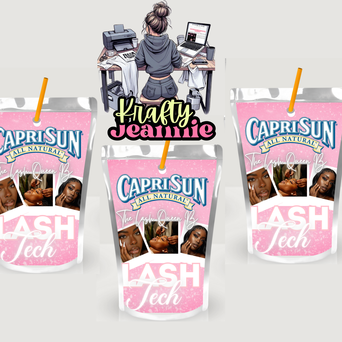 Lash Tech Capri Sun Labels for Birthday Parties - Kool-Aid Jammers & Juice Pouch Designs