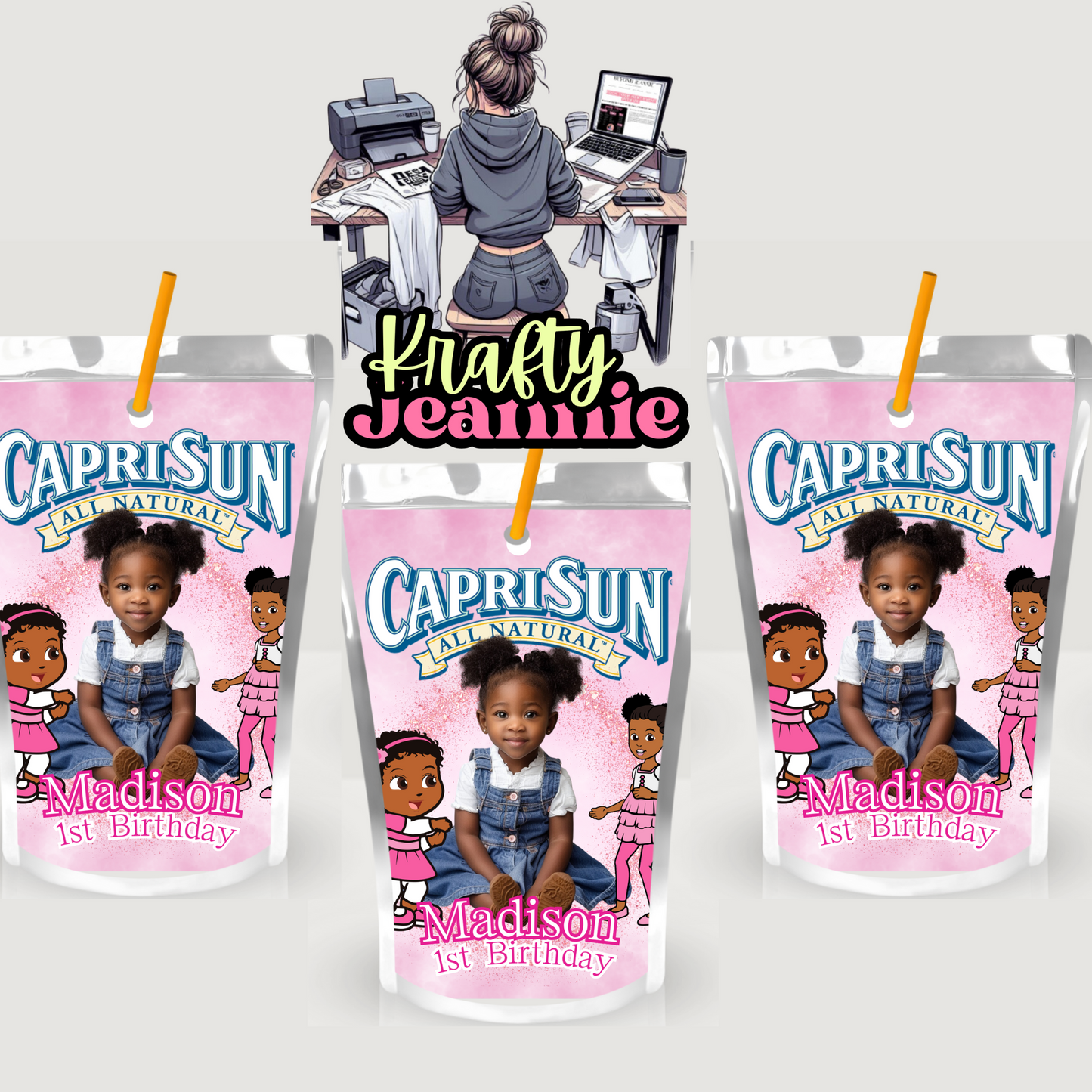 Gracie Corner Capri Sun Labels for Birthday Parties - Kool-Aid Jammers & Juice Pouch Designs