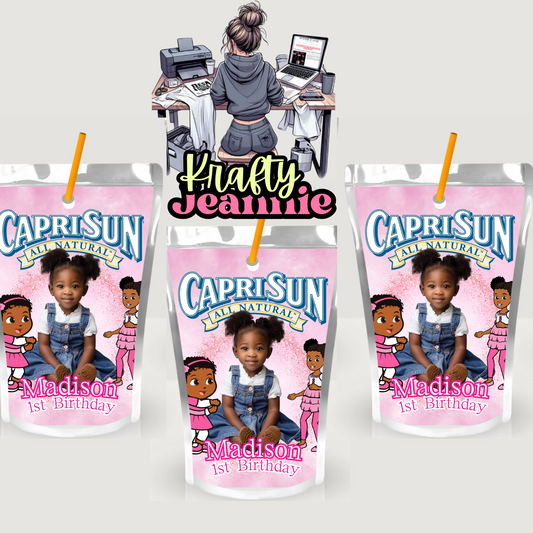 Gracie Corner Capri Sun Labels for Birthday Parties - Kool-Aid Jammers & Juice Pouch Designs