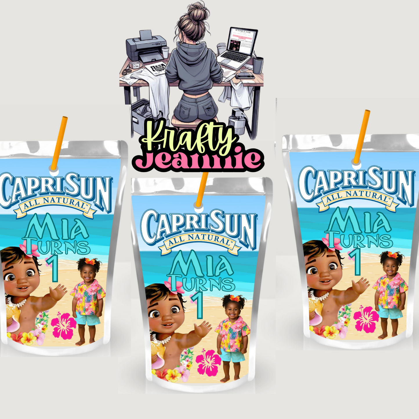 Moana Capri Sun Labels for Birthday Parties - Kool-Aid Jammers & Juice Pouch Designs