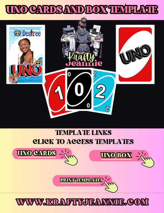 Custom Uno Card and Box  Canva Template